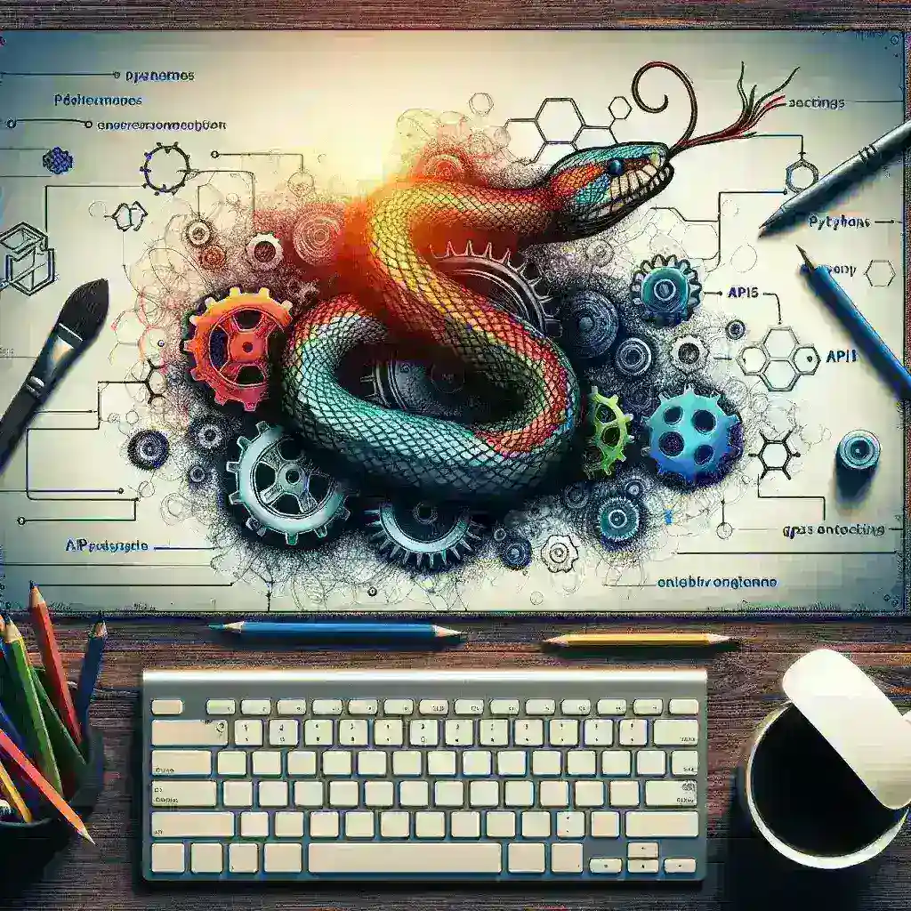 "Developer integrating APIs using Python and FastAPI, showcasing code snippets and data flow in a programming environment for article titled 'How to Integrate APIs Using Python and FastAPI: A Comprehensive Developer's Guide.'"
